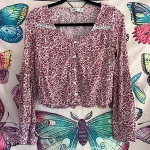 Hollister Floral and Paisley Long Sleeve Blouse